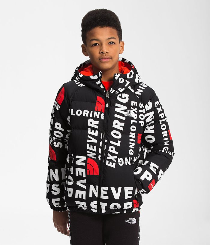 The North Face Jacket Printed Hyalite Down Black - Boys - Thailand QONWT-2758